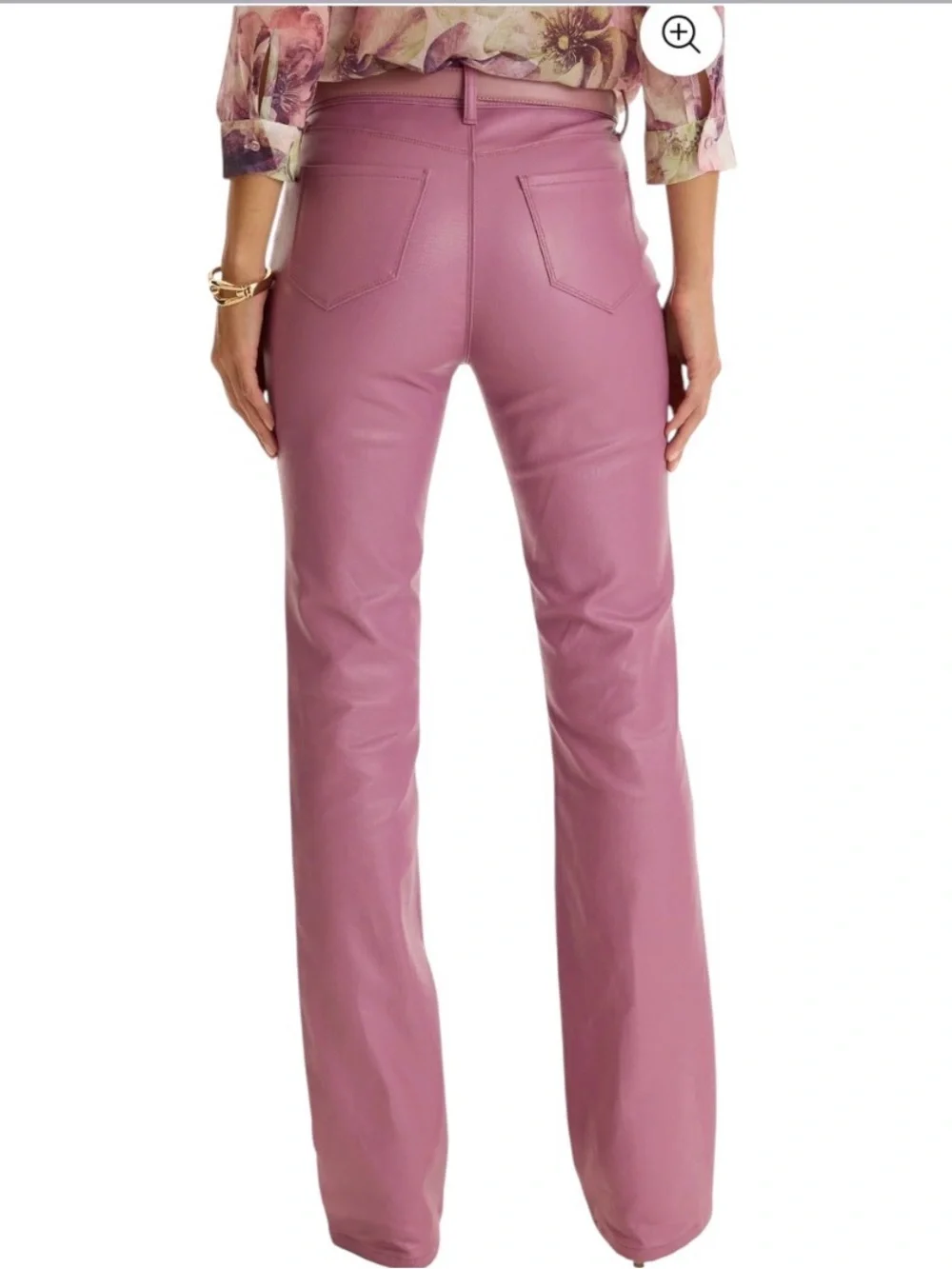The Noli Shop Aria Coated Leather-Like Jean In Maeve Pink - Picture 2 of 3